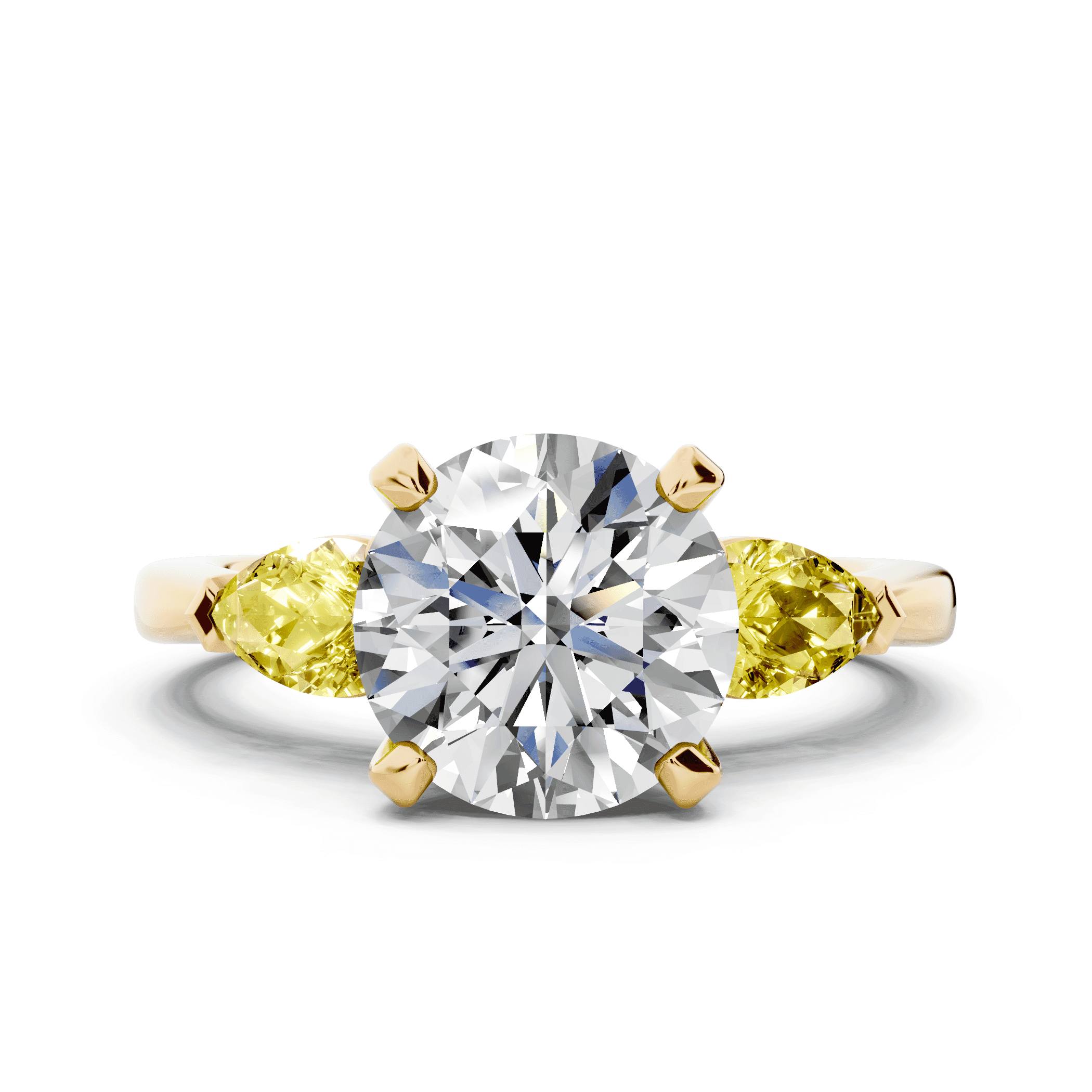 Madison Yellow Sapphire Three-Stone Pear Engagement Ring (0.50 ct. tw.)