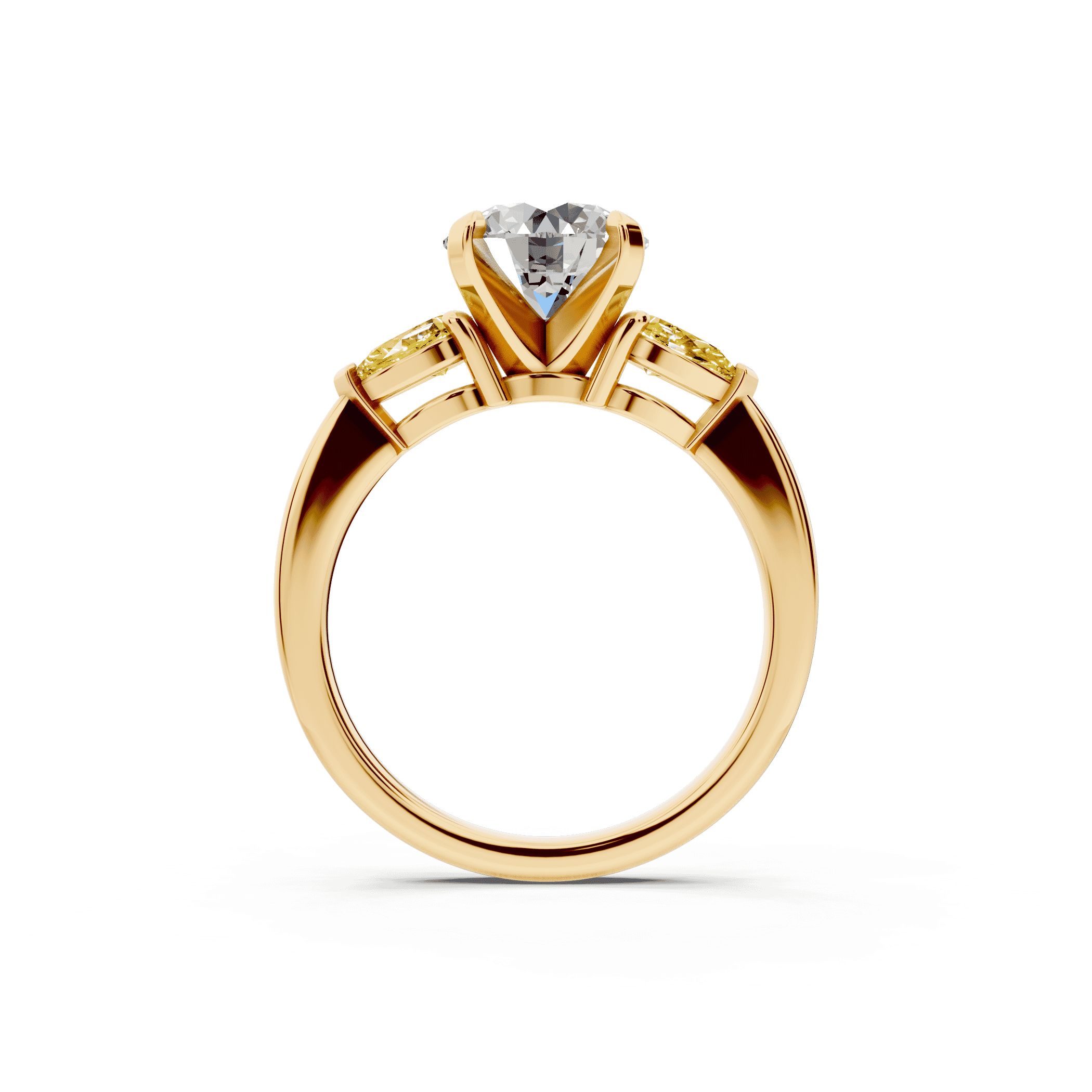 Madison Yellow Sapphire Three-Stone Pear Engagement Ring (0.50 ct. tw.)