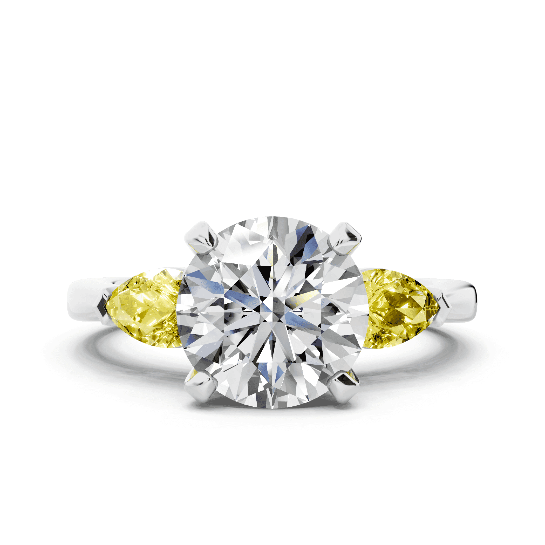 Madison Yellow Sapphire Three-Stone Pear Engagement Ring (0.50 ct. tw.)