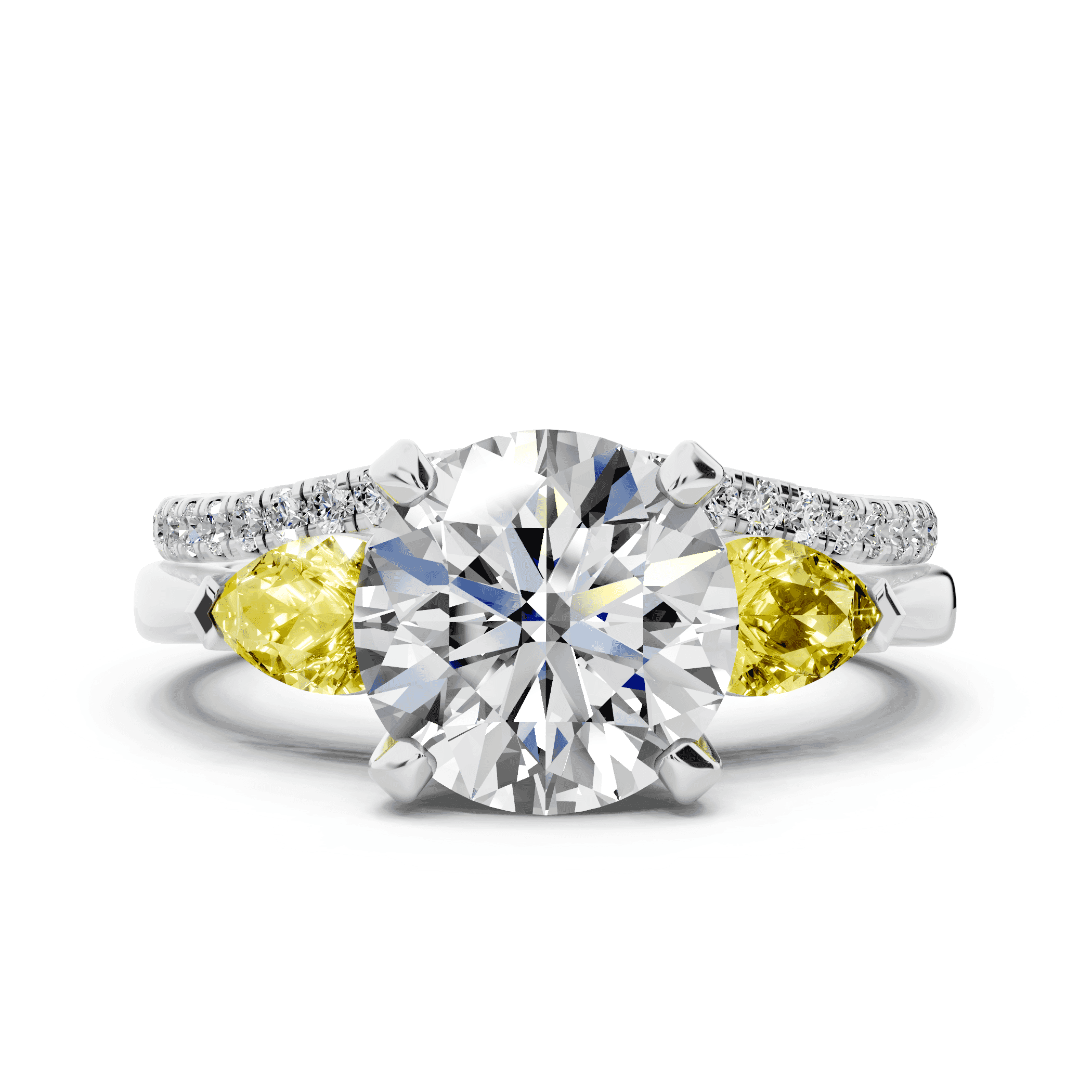 Madison Yellow Sapphire Three-Stone Pear Engagement Ring (0.50 ct. tw.)