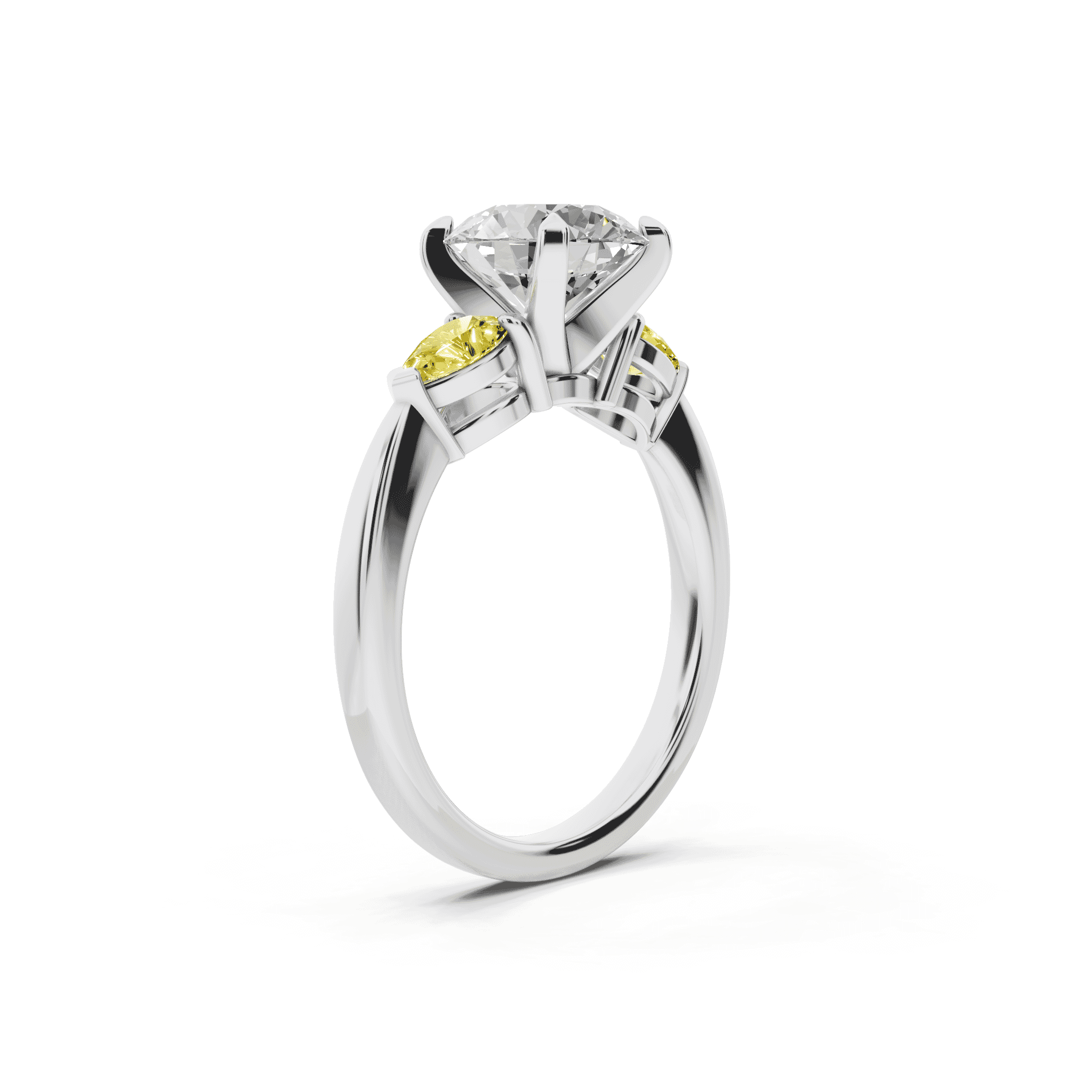 Madison Yellow Sapphire Three-Stone Pear Engagement Ring (0.50 ct. tw.)