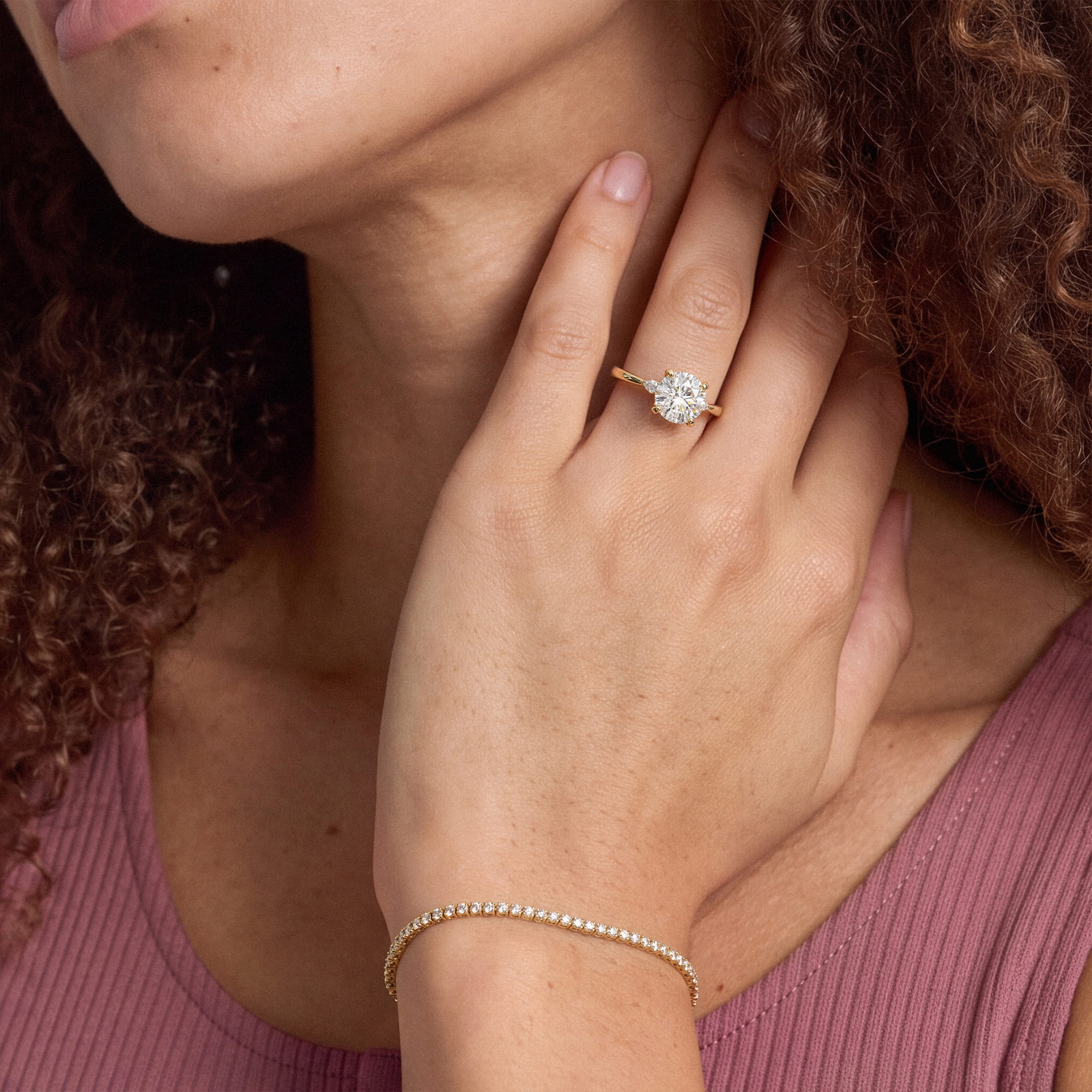 Madison Three-Stone Pear Engagement Ring (.10 ct. tw.)