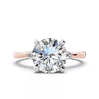 Madison Three-Stone Two-Tone Pear Engagement Ring (.10 ct. tw.)