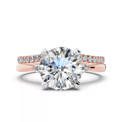 Madison Three-Stone Two-Tone Pear Engagement Ring (.10 ct. tw.)