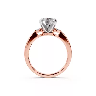 Madison Three-Stone Two-Tone Pear Engagement Ring (.10 ct. tw.)