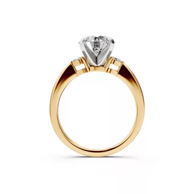 Madison Three-Stone Two-Tone Pear Engagement Ring (.10 ct. tw.)