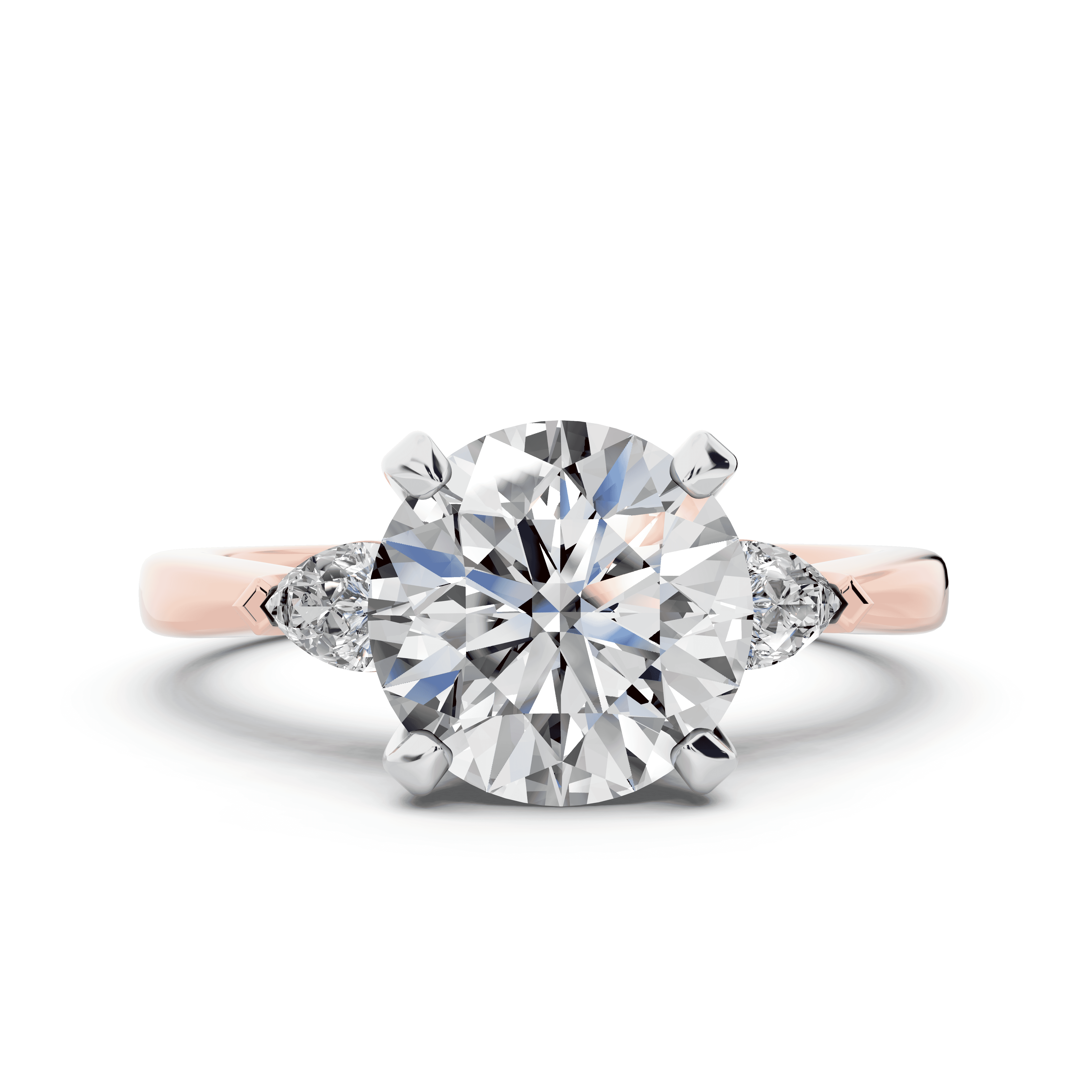 Madison Three-Stone Two-Tone Pear Engagement Ring (.25 ct. tw.)