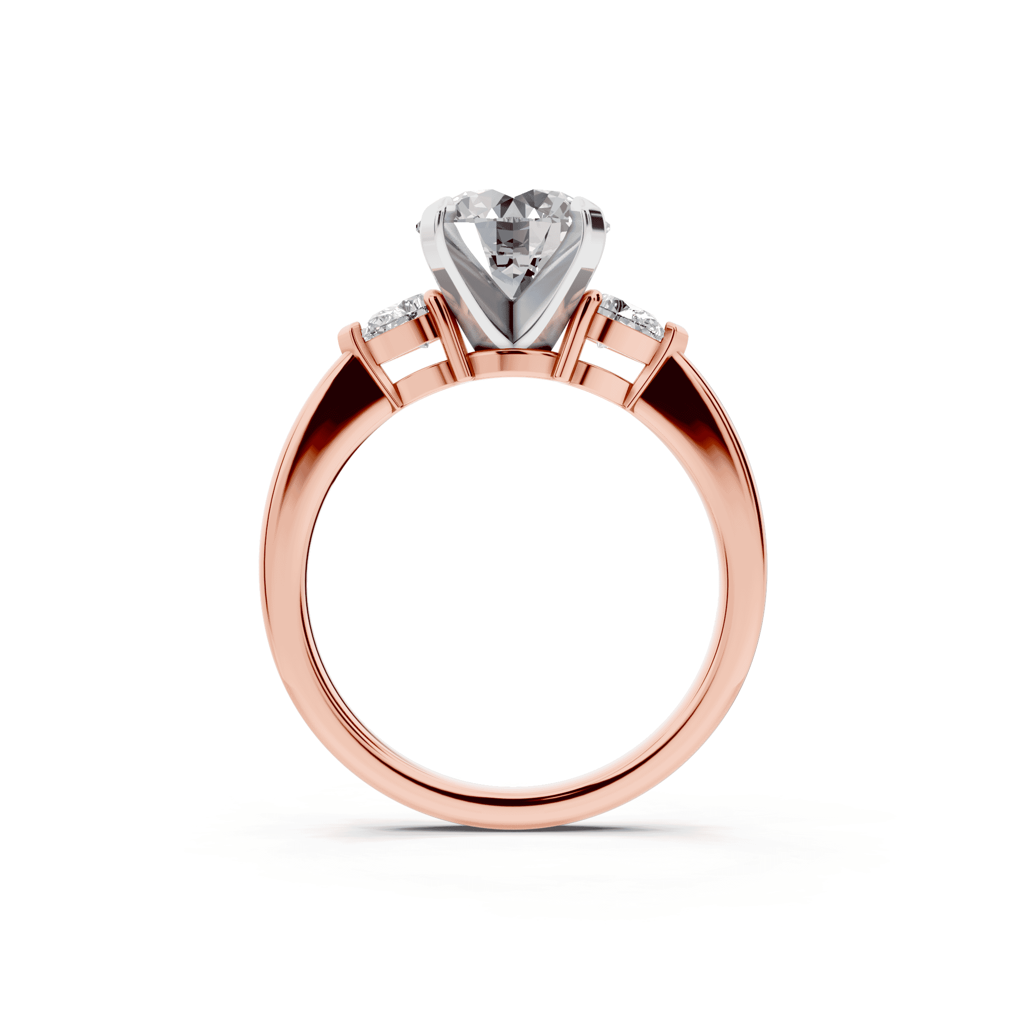 Madison Three-Stone Two-Tone Pear Engagement Ring (.25 ct. tw.)