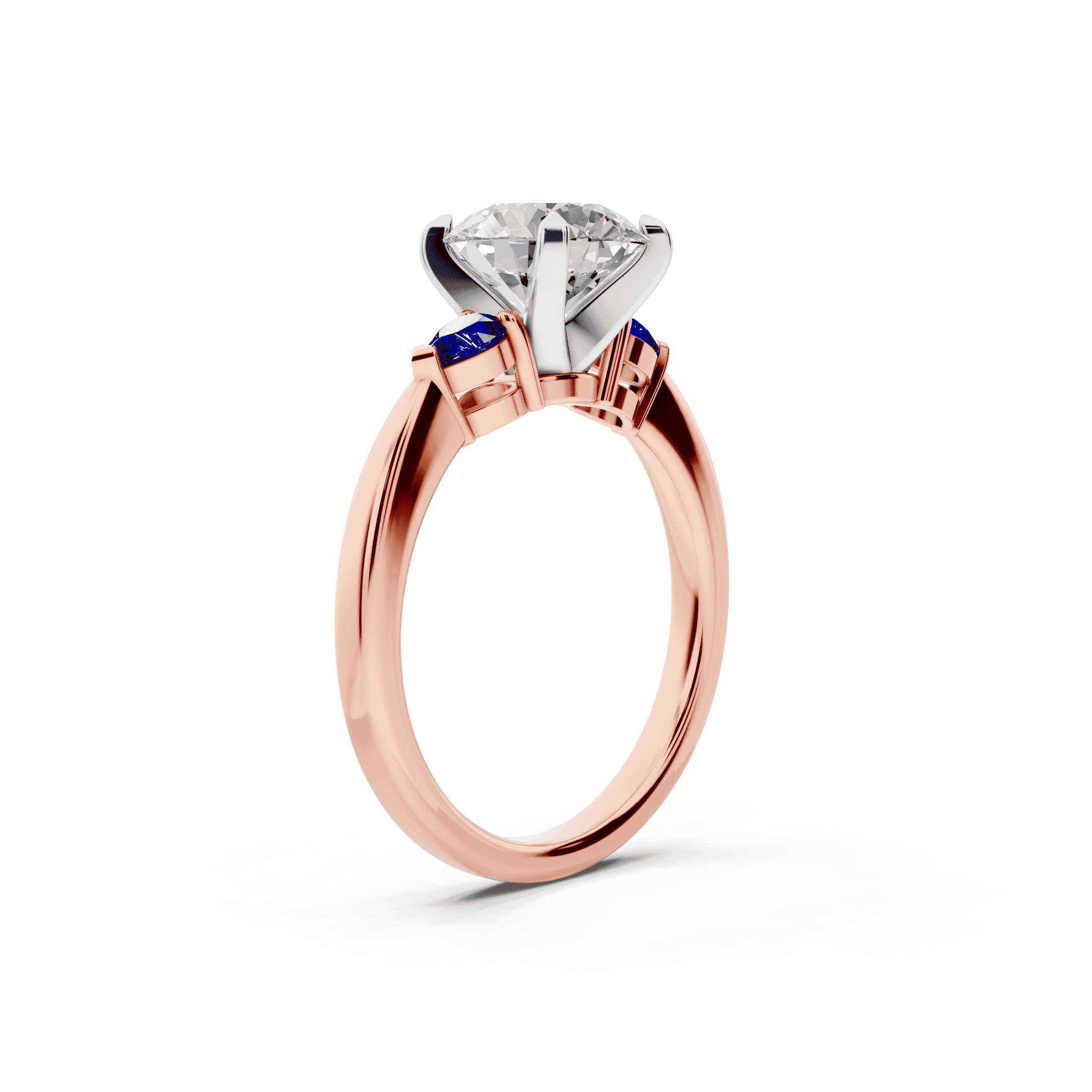 Madison Sapphire Three-Stone Two-Tone Pear Engagement Ring (0.25 ct. tw.)