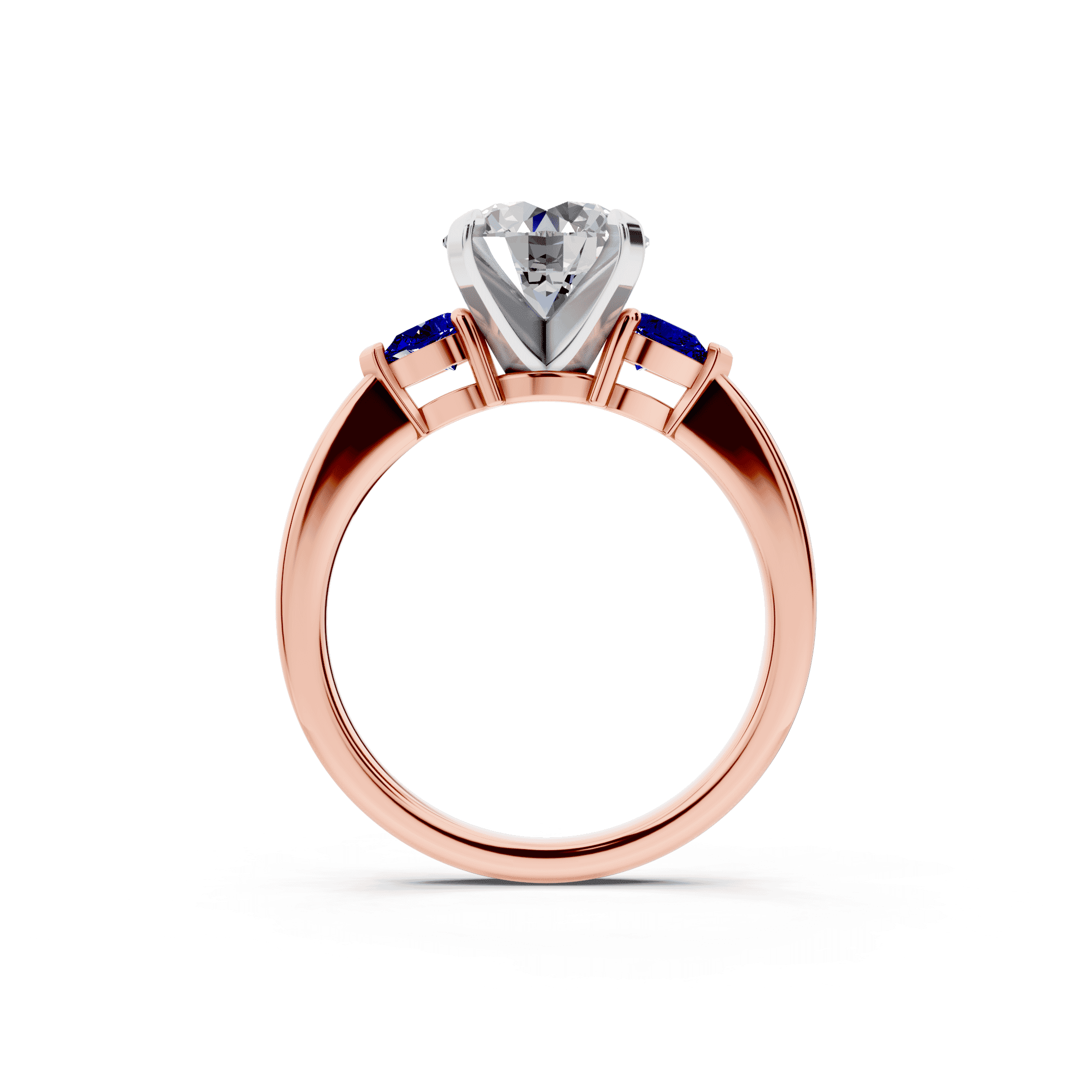 Madison Sapphire Three-Stone Two-Tone Pear Engagement Ring (0.25 ct. tw.)