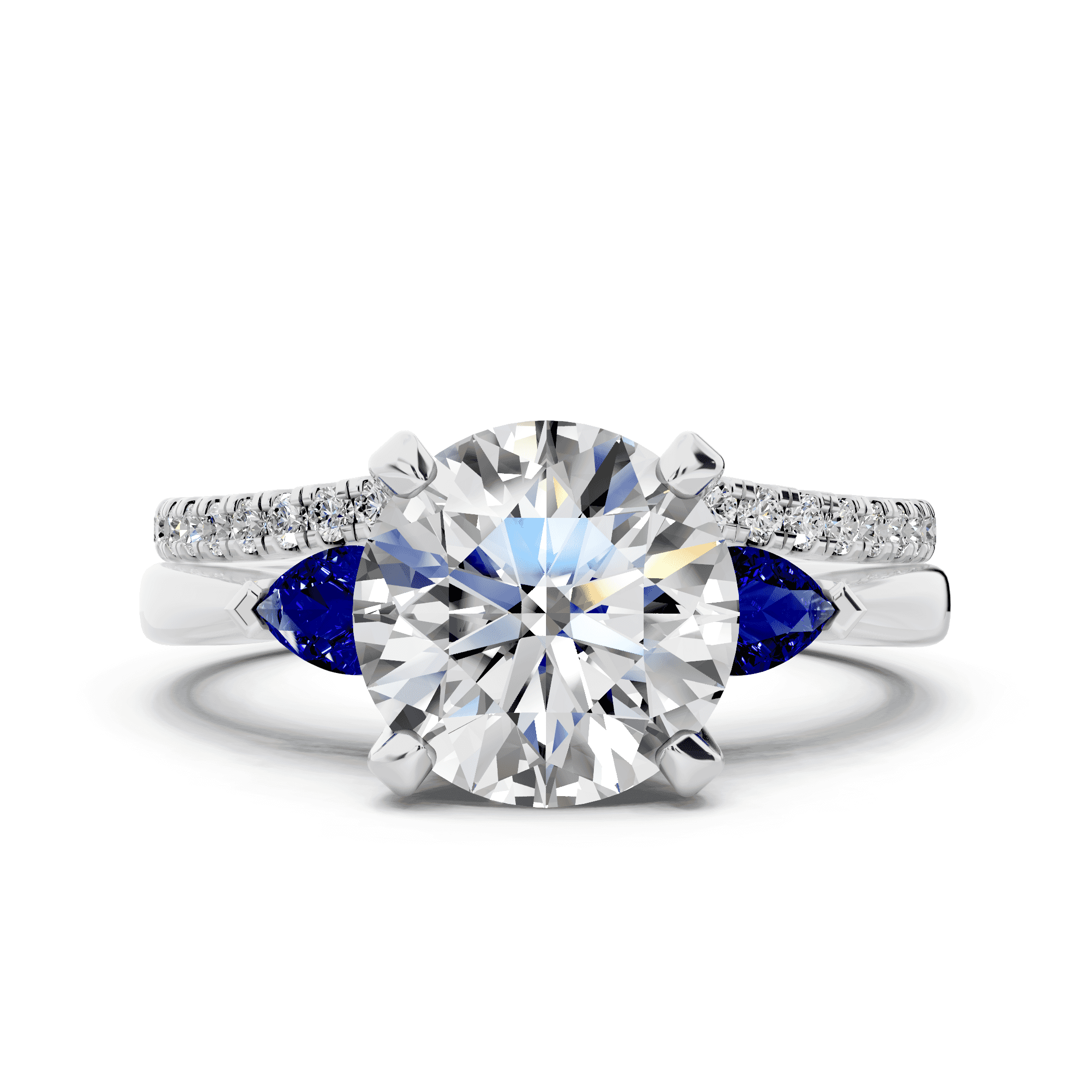 Madison Sapphire Three-Stone Pear Engagement Ring (0.25 ct. tw.)