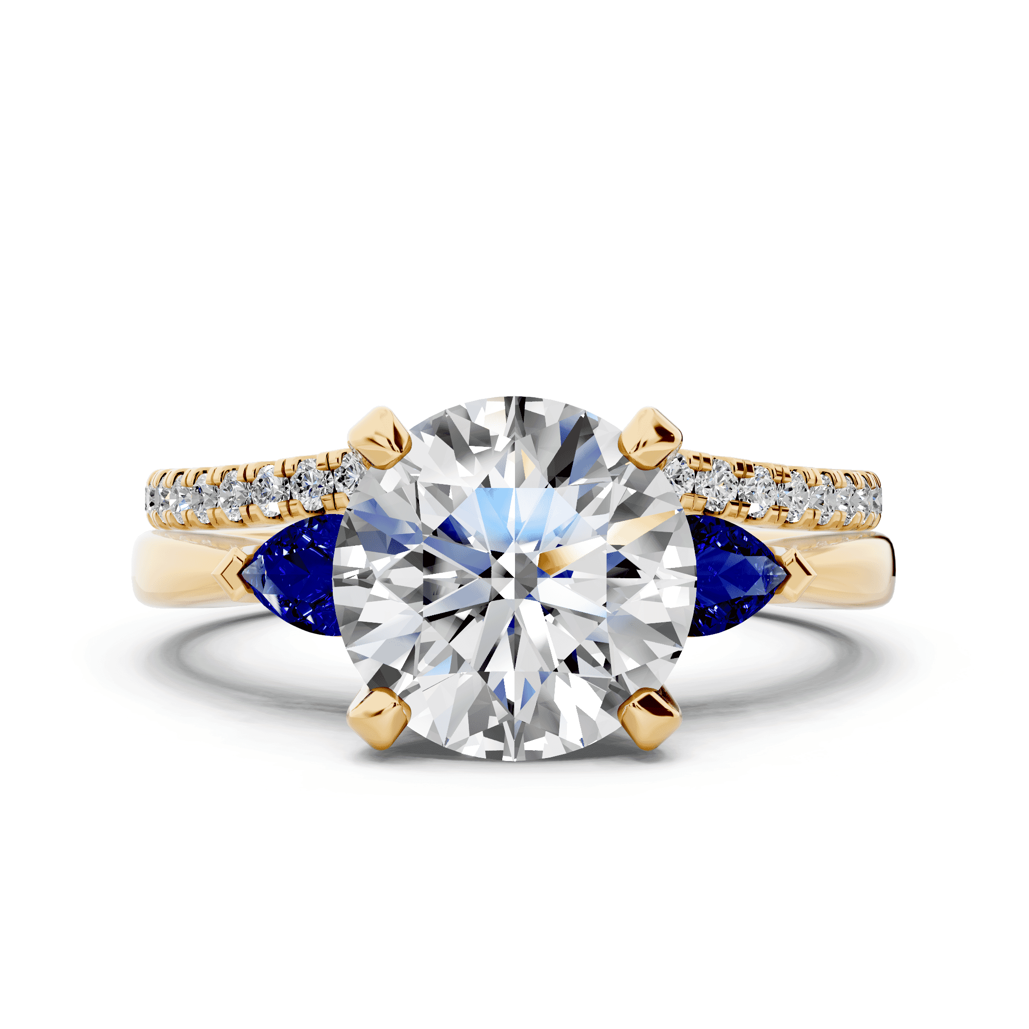 Madison Sapphire Three-Stone Pear Engagement Ring (0.25 ct. tw.)