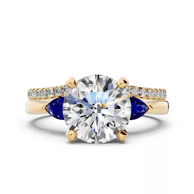 Madison Sapphire Three-Stone Pear Engagement Ring (0.25 ct. tw.)