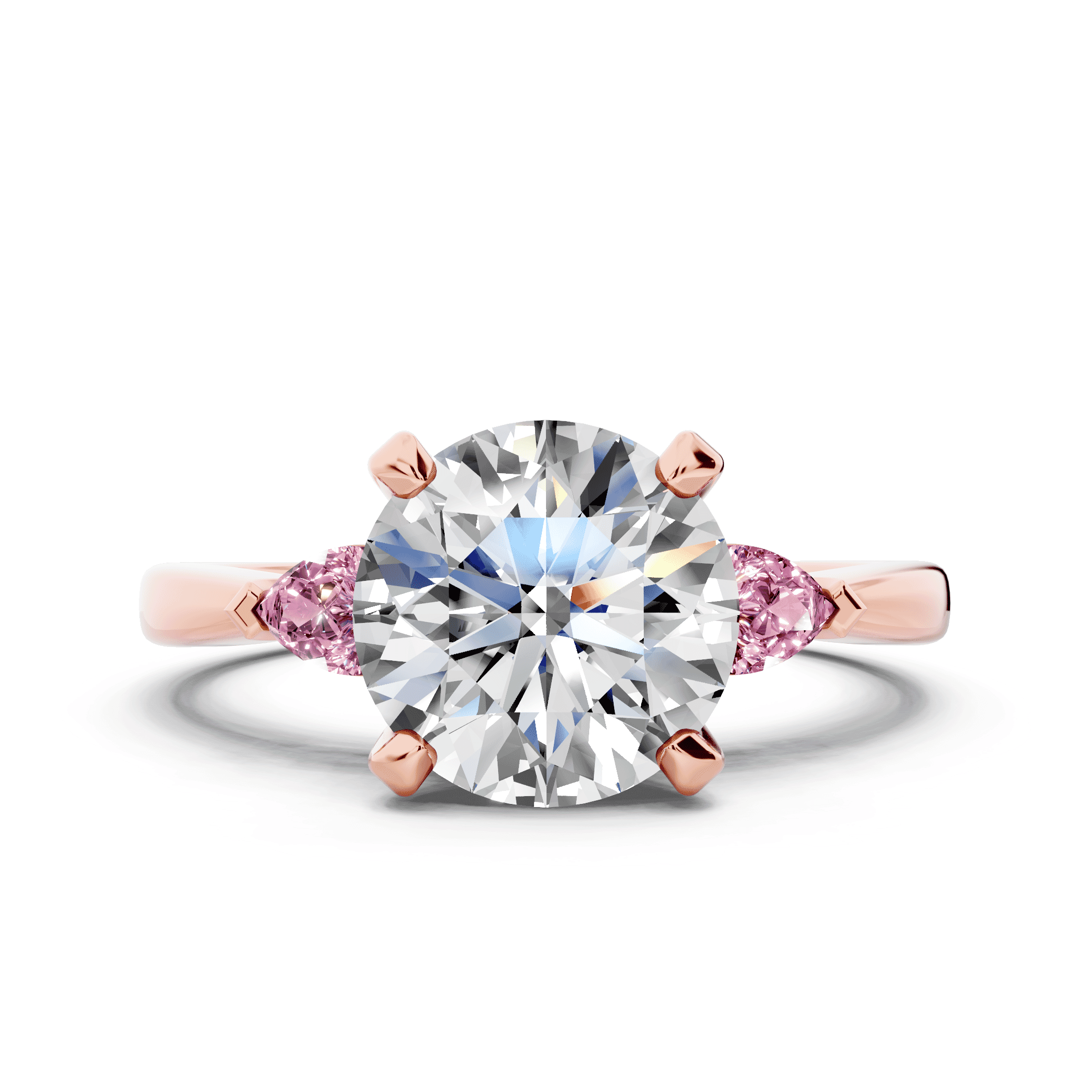 Madison Pink Sapphire Three-Stone Pear Engagement Ring (0.25 ct. tw.)