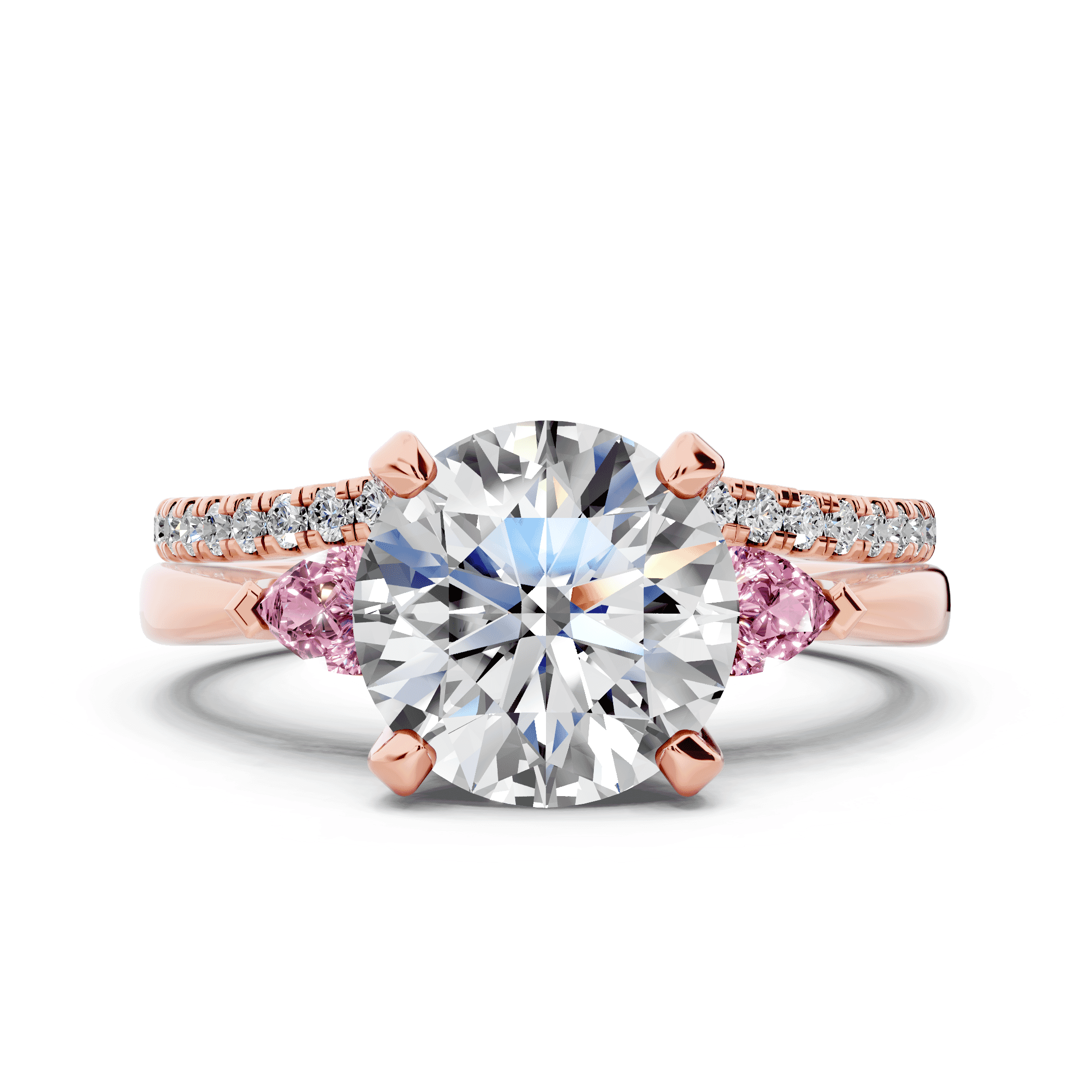 Madison Pink Sapphire Three-Stone Pear Engagement Ring (0.25 ct. tw.)
