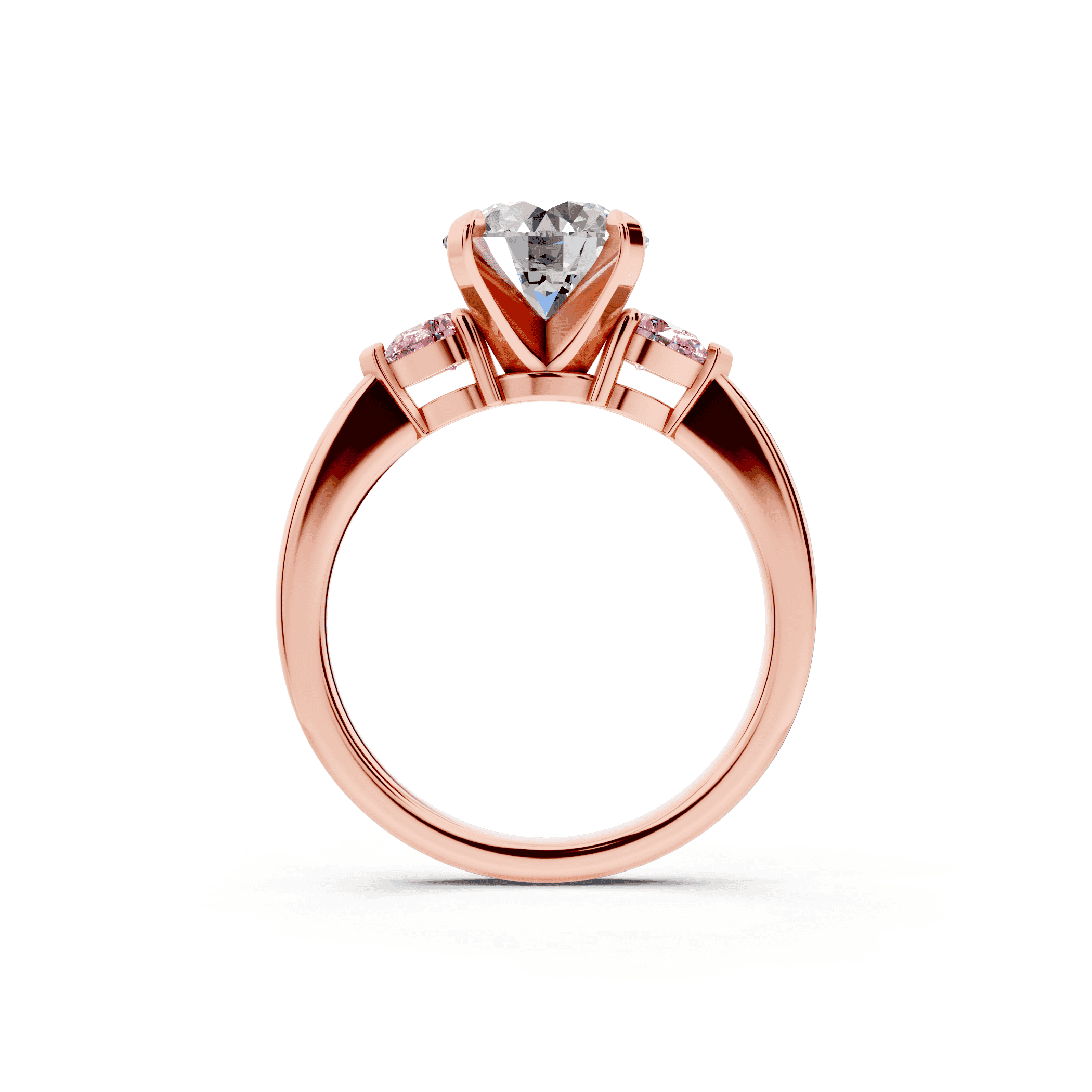 Madison Pink Sapphire Three-Stone Pear Engagement Ring (0.25 ct. tw.)