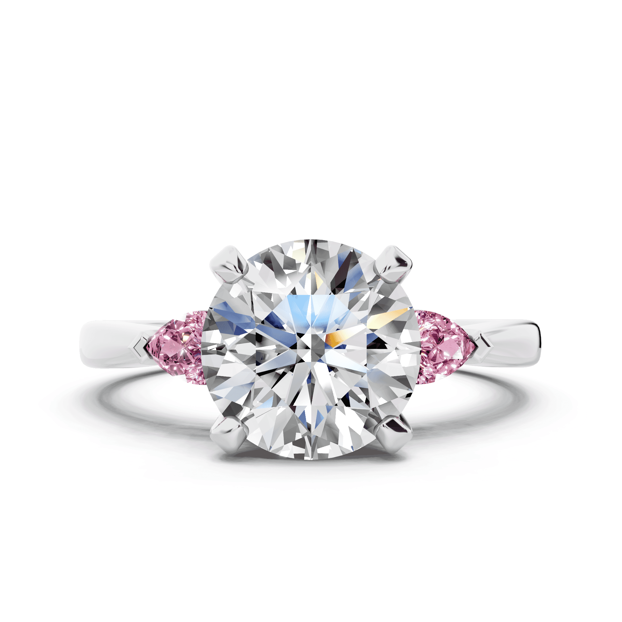 Madison Pink Sapphire Three-Stone Pear Engagement Ring (0.25 ct. tw.)