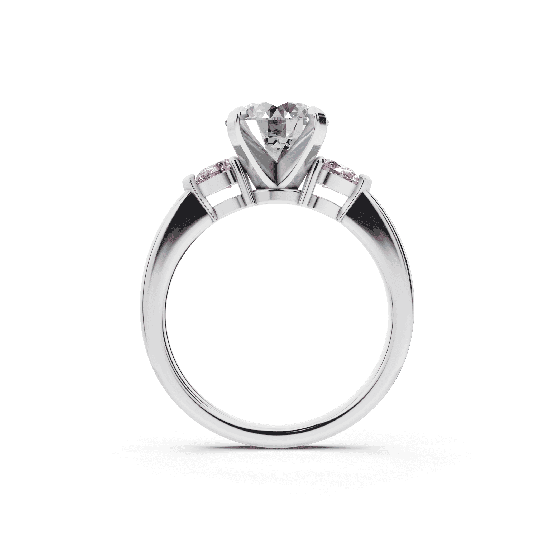 Madison Pink Sapphire Three-Stone Pear Engagement Ring (0.25 ct. tw.)
