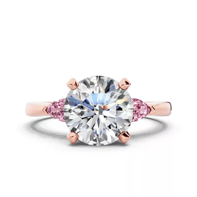 Madison Pink Sapphire Three-Stone Pear Engagement Ring (0.25 ct. tw.)