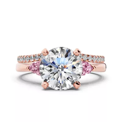Madison Pink Sapphire Three-Stone Pear Engagement Ring (0.25 ct. tw.)