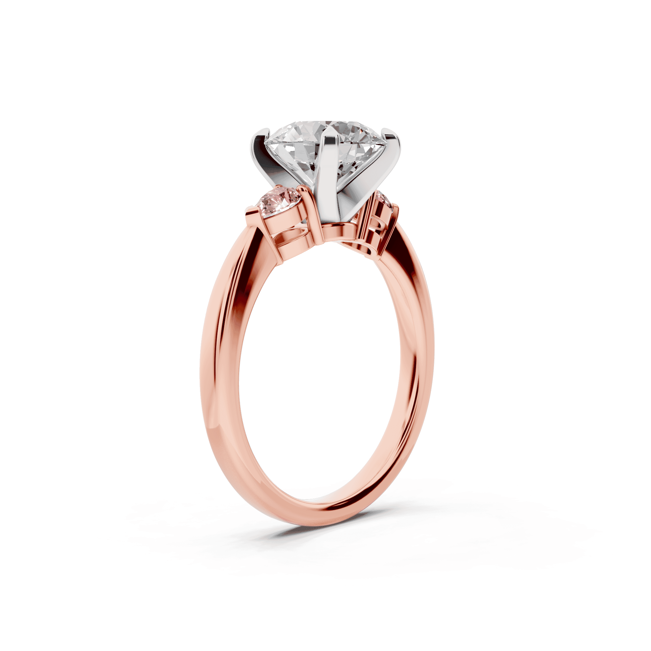 Madison Pink Sapphire Three-Stone Two-Tone Pear Engagement Ring (0.25 ct. tw.)