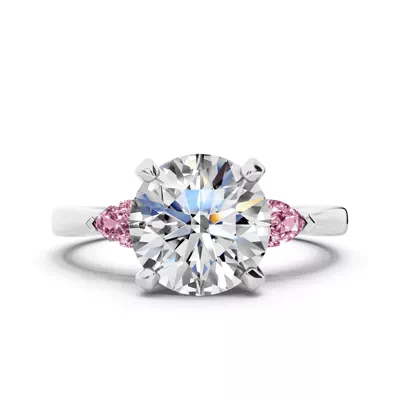 Madison Pink Sapphire Three-Stone Pear Engagement Ring (0.25 ct. tw.)