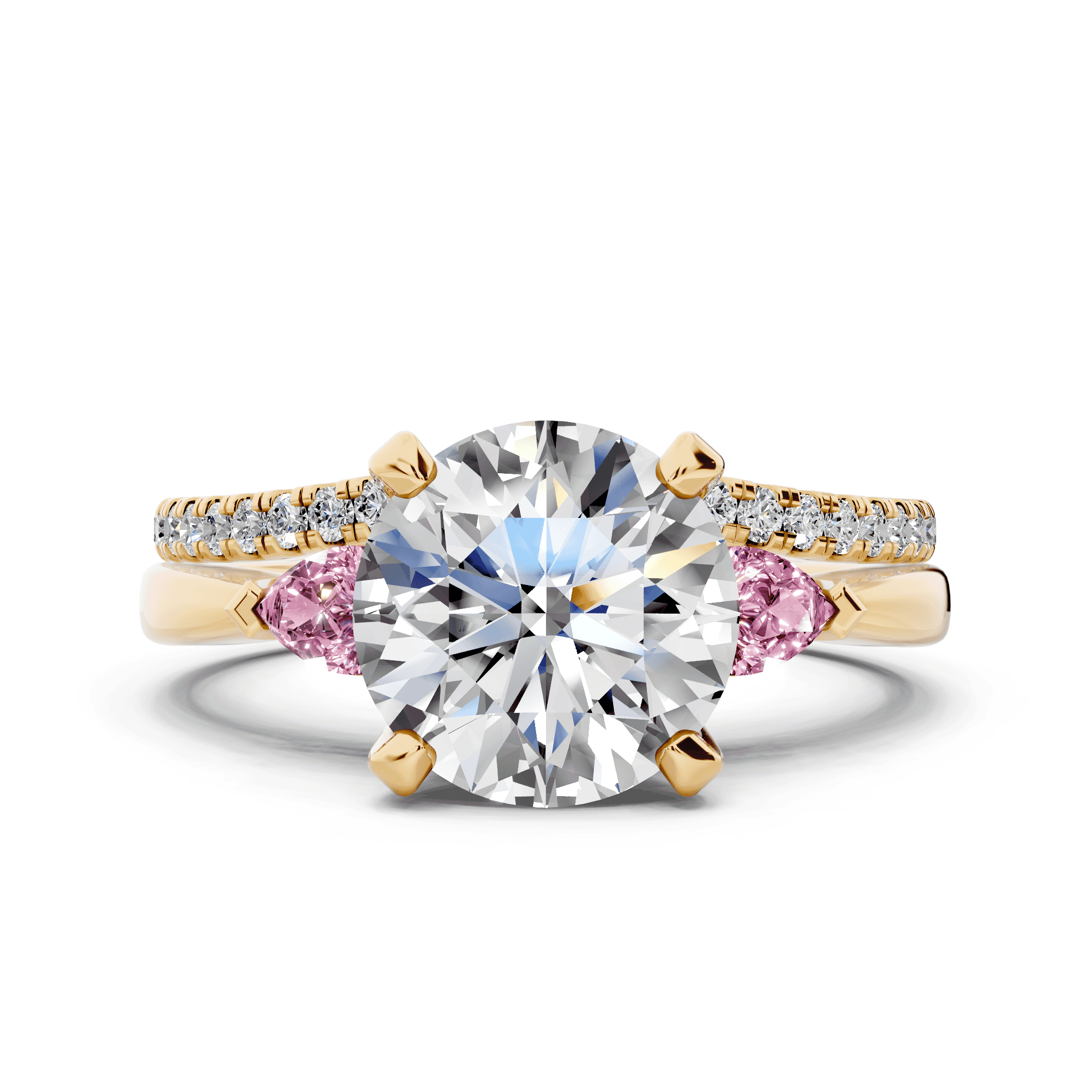 Madison Pink Sapphire Three-Stone Pear Engagement Ring (0.25 ct. tw.)