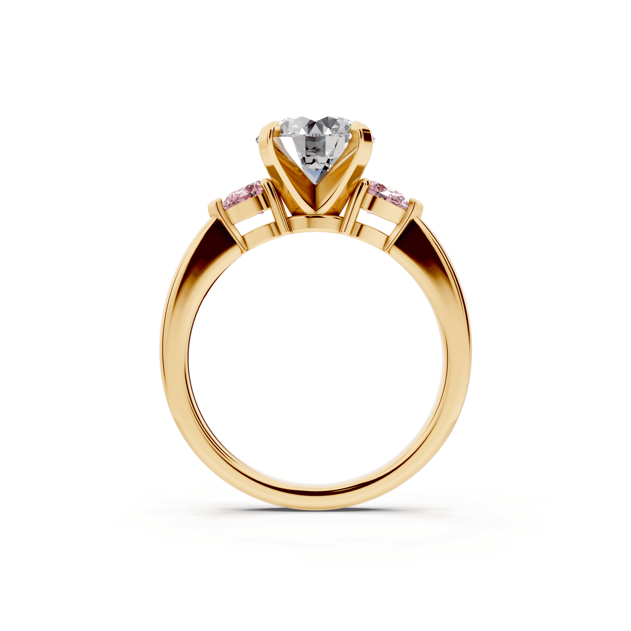 Madison Pink Sapphire Three-Stone Pear Engagement Ring (0.25 ct. tw.)
