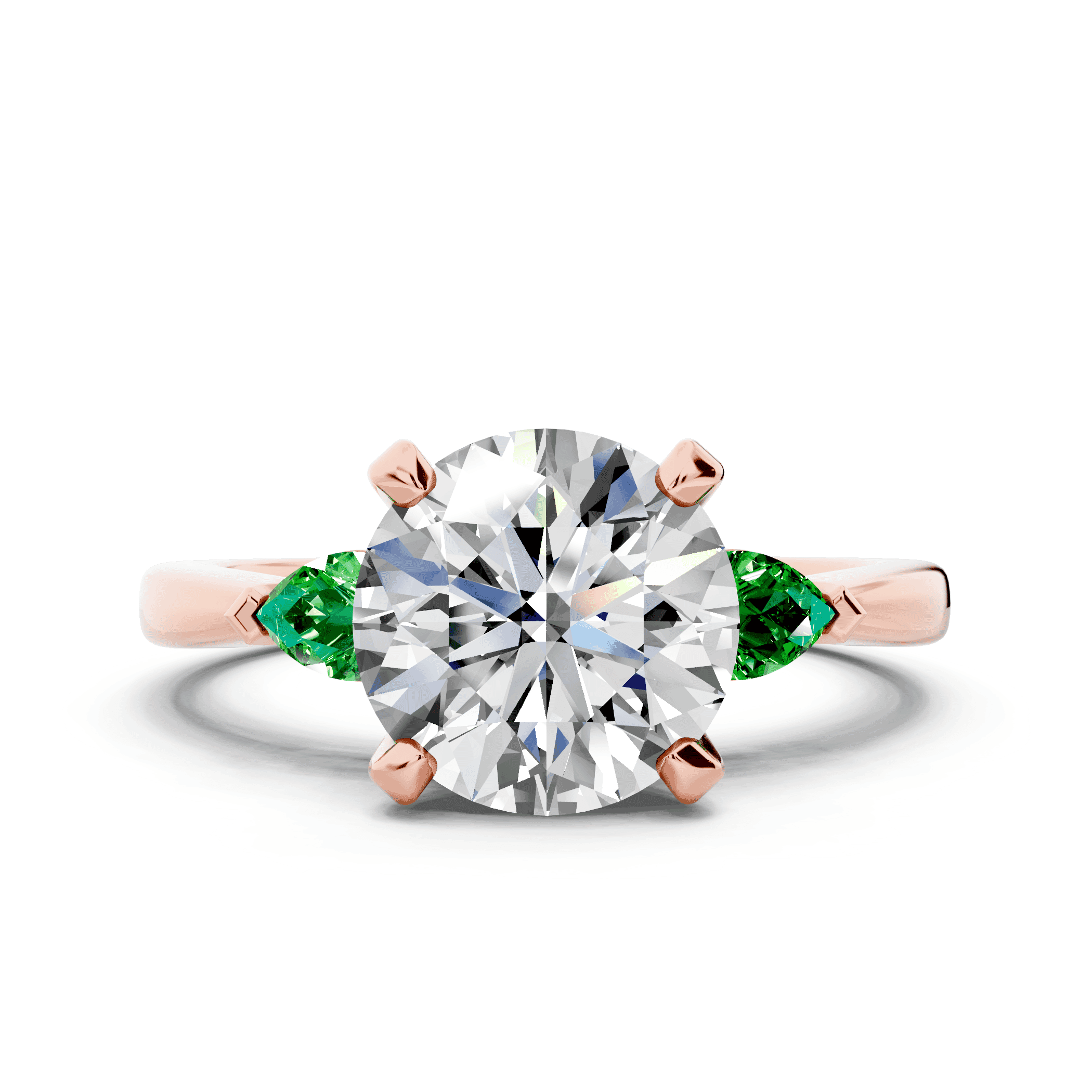 Madison Tsavorite Three-Stone Pear Engagement Ring (0.25 ct. tw.)