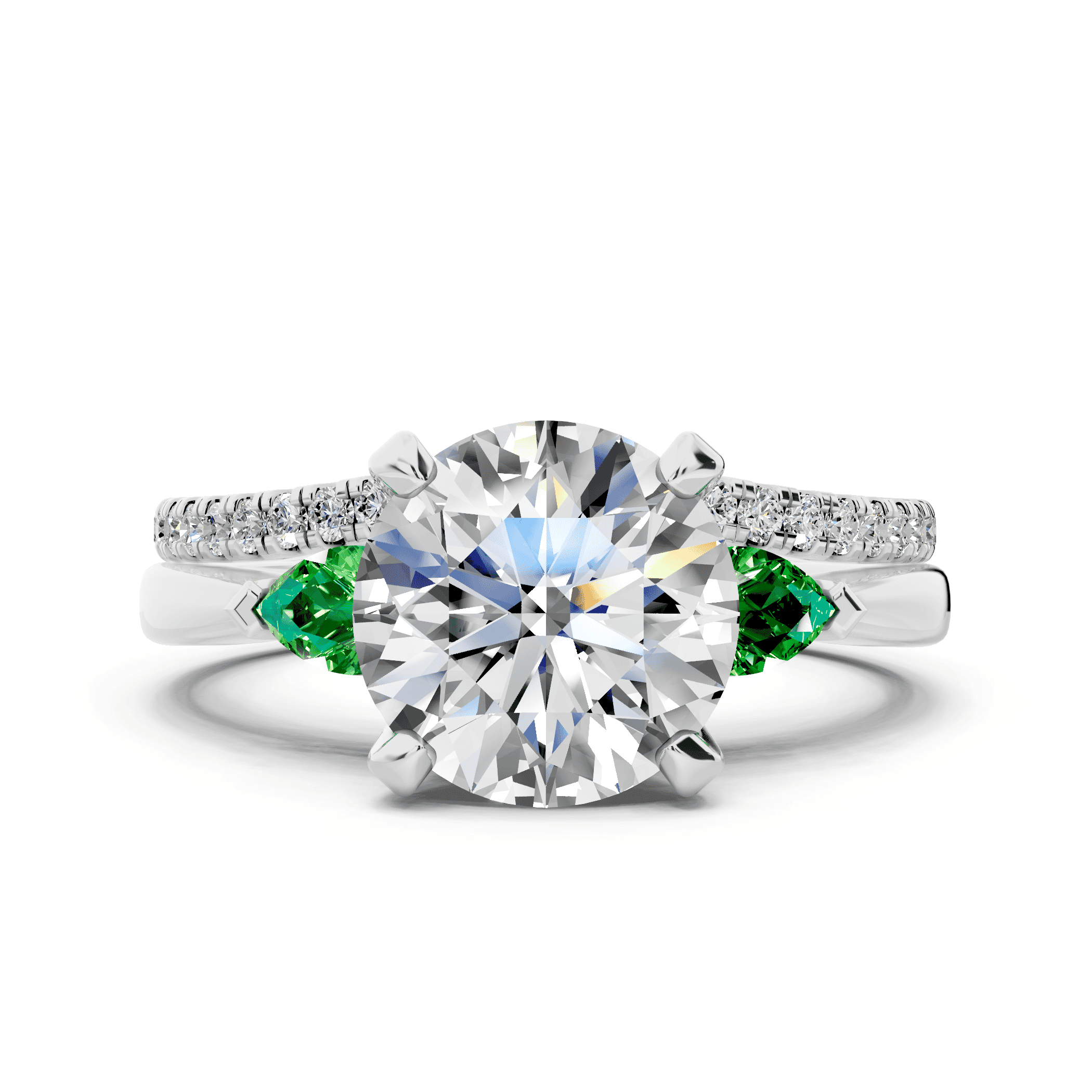 Madison Tsavorite Three-Stone Pear Engagement Ring (0.25 ct. tw.)