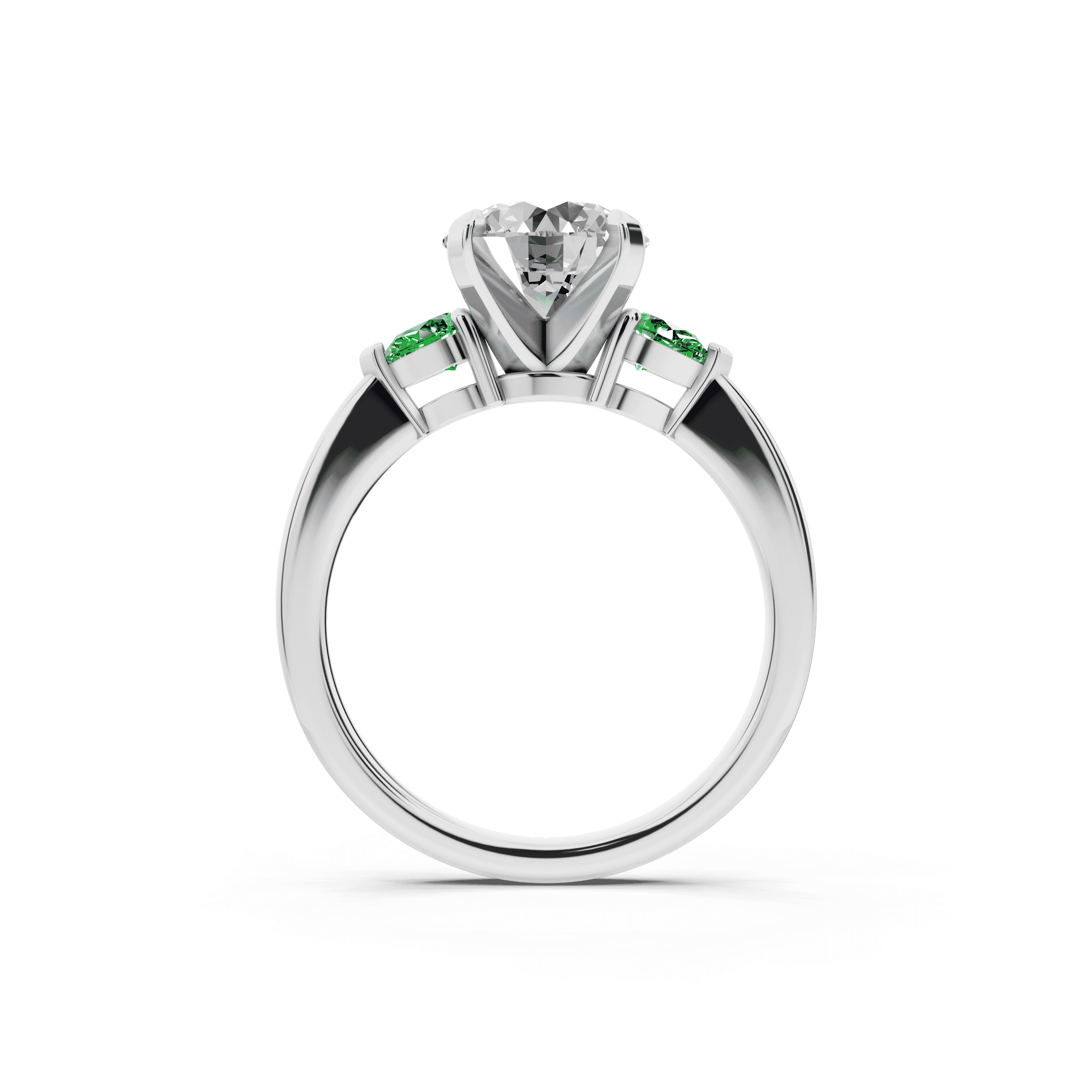 Madison Tsavorite Three-Stone Pear Engagement Ring (0.25 ct. tw.)