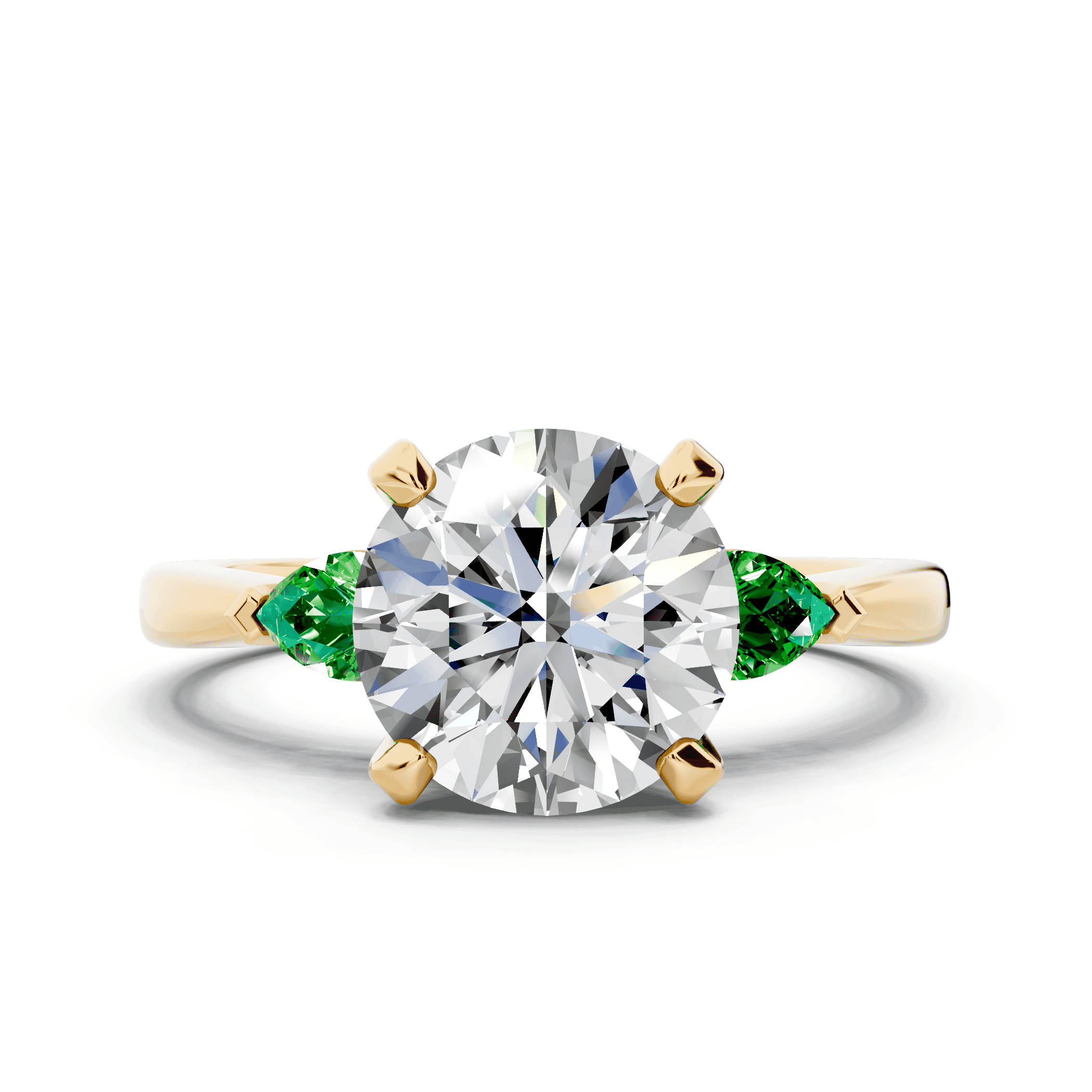 Madison Tsavorite Three-Stone Pear Engagement Ring (0.25 ct. tw.)