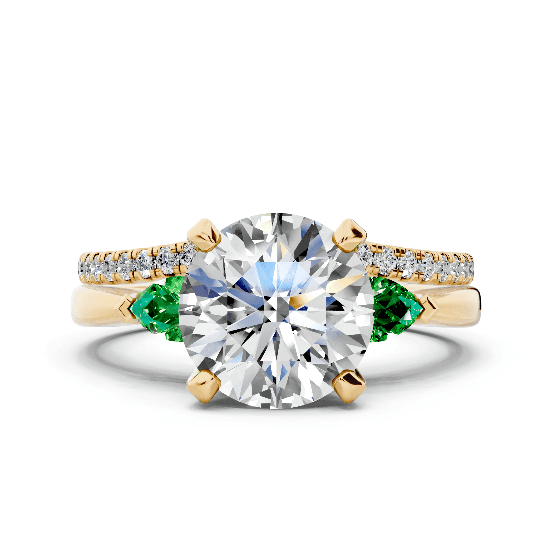 Madison Tsavorite Three-Stone Pear Engagement Ring (0.25 ct. tw.)