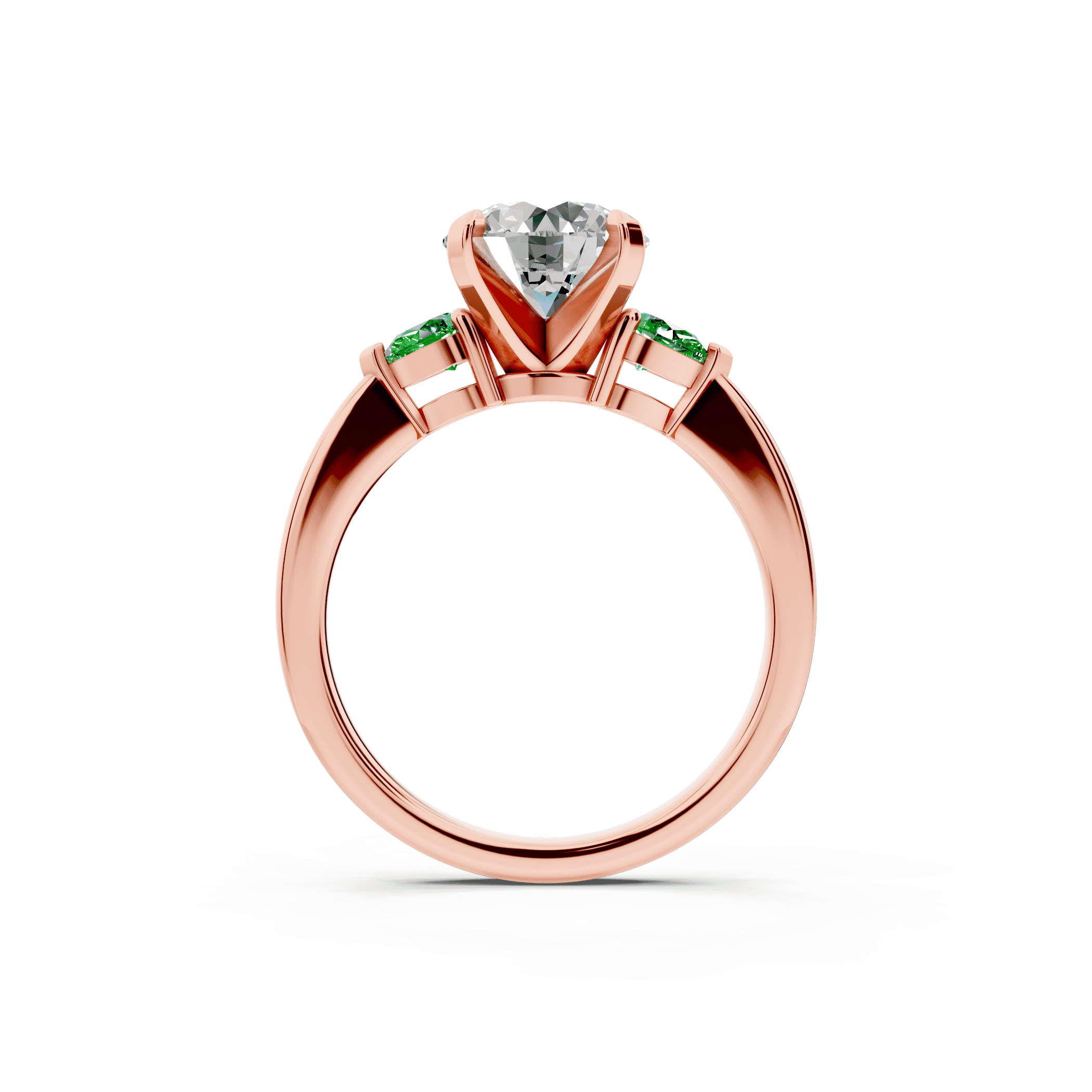 Madison Tsavorite Three-Stone Pear Engagement Ring (0.25 ct. tw.)