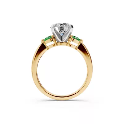 Madison Tsavorite Three-Stone Two-Tone Pear Engagement Ring (0.25 ct. tw.)