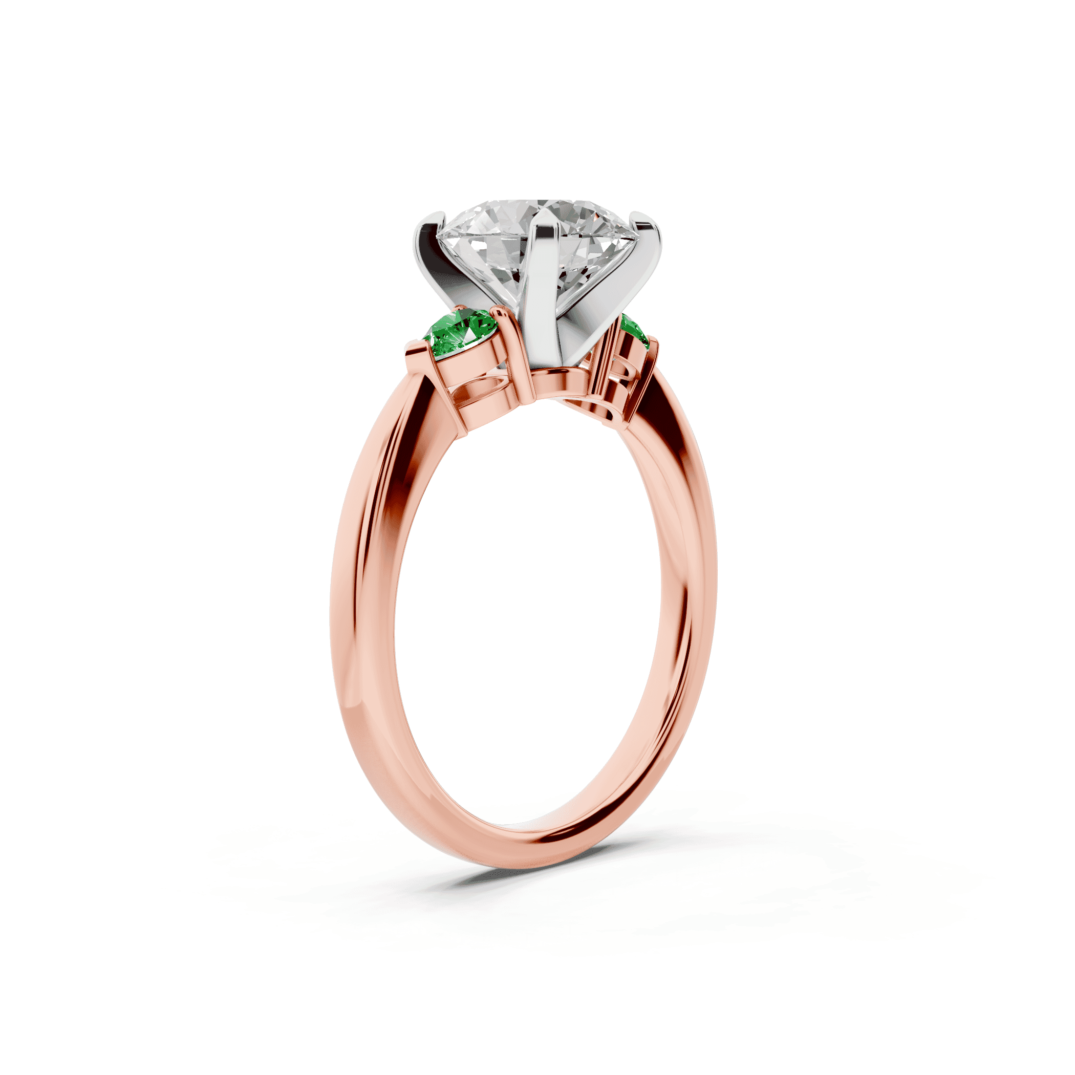 Madison Tsavorite Three-Stone Two-Tone Pear Engagement Ring (0.25 ct. tw.)