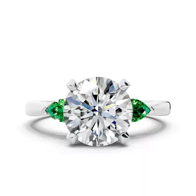 Madison Tsavorite Three-Stone Pear Engagement Ring (0.25 ct. tw.)