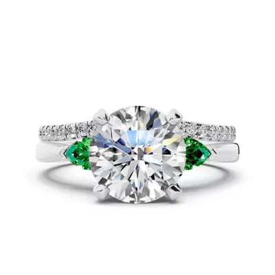 Madison Tsavorite Three-Stone Pear Engagement Ring (0.25 ct. tw.)
