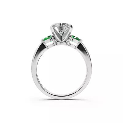 Madison Tsavorite Three-Stone Pear Engagement Ring (0.25 ct. tw.)