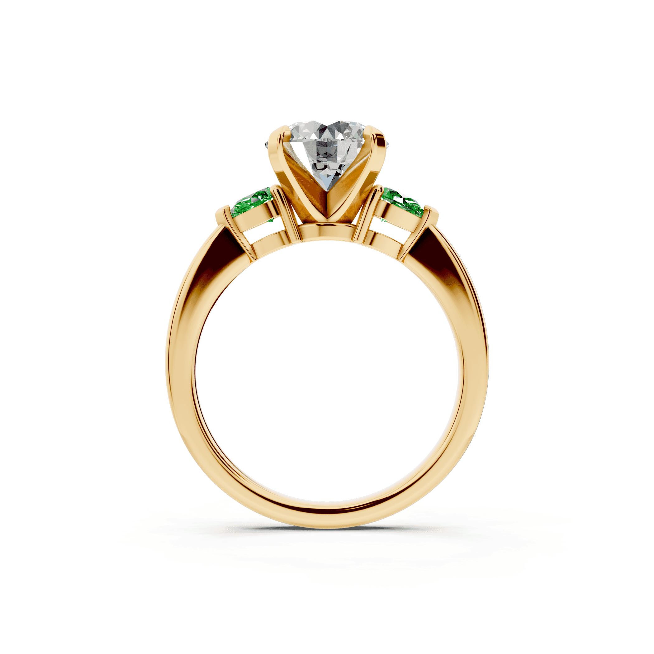 Madison Tsavorite Three-Stone Pear Engagement Ring (0.25 ct. tw.)