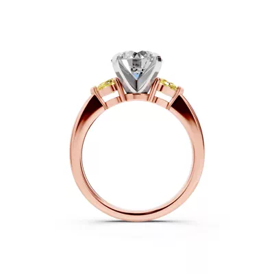 Madison Yellow Sapphire Three-Stone Two-Tone Pear Engagement Ring (0.25 ct. tw.)
