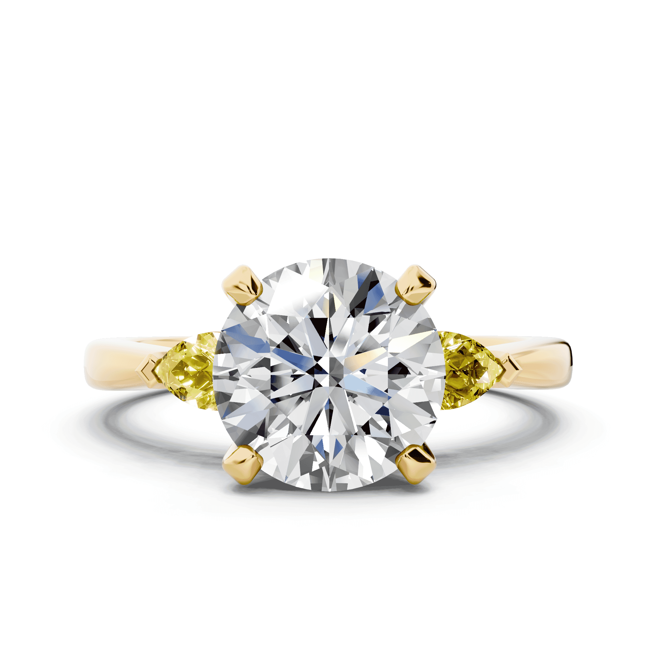 Madison Yellow Sapphire Three-Stone Pear Engagement Ring (0.25 ct. tw.)