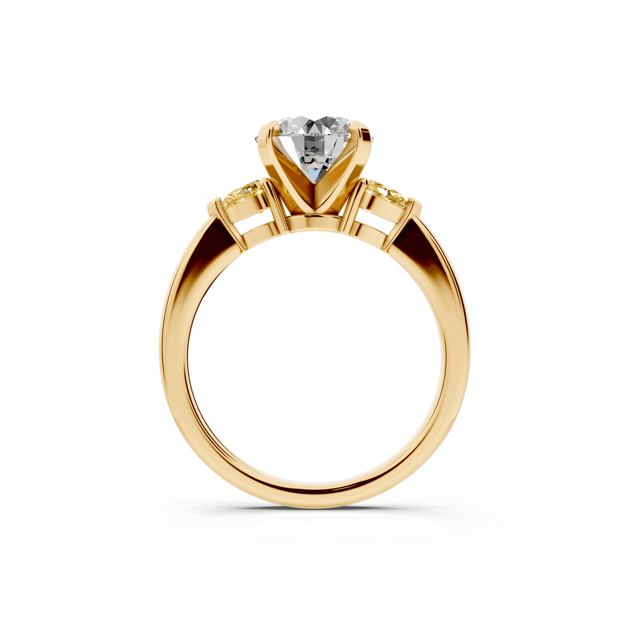 Madison Yellow Sapphire Three-Stone Pear Engagement Ring (0.25 ct. tw.)
