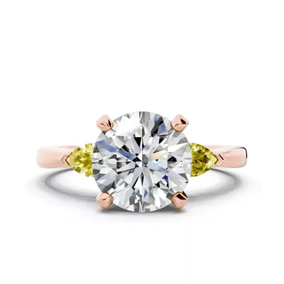Madison Yellow Sapphire Three-Stone Pear Engagement Ring (0.25 ct. tw.)