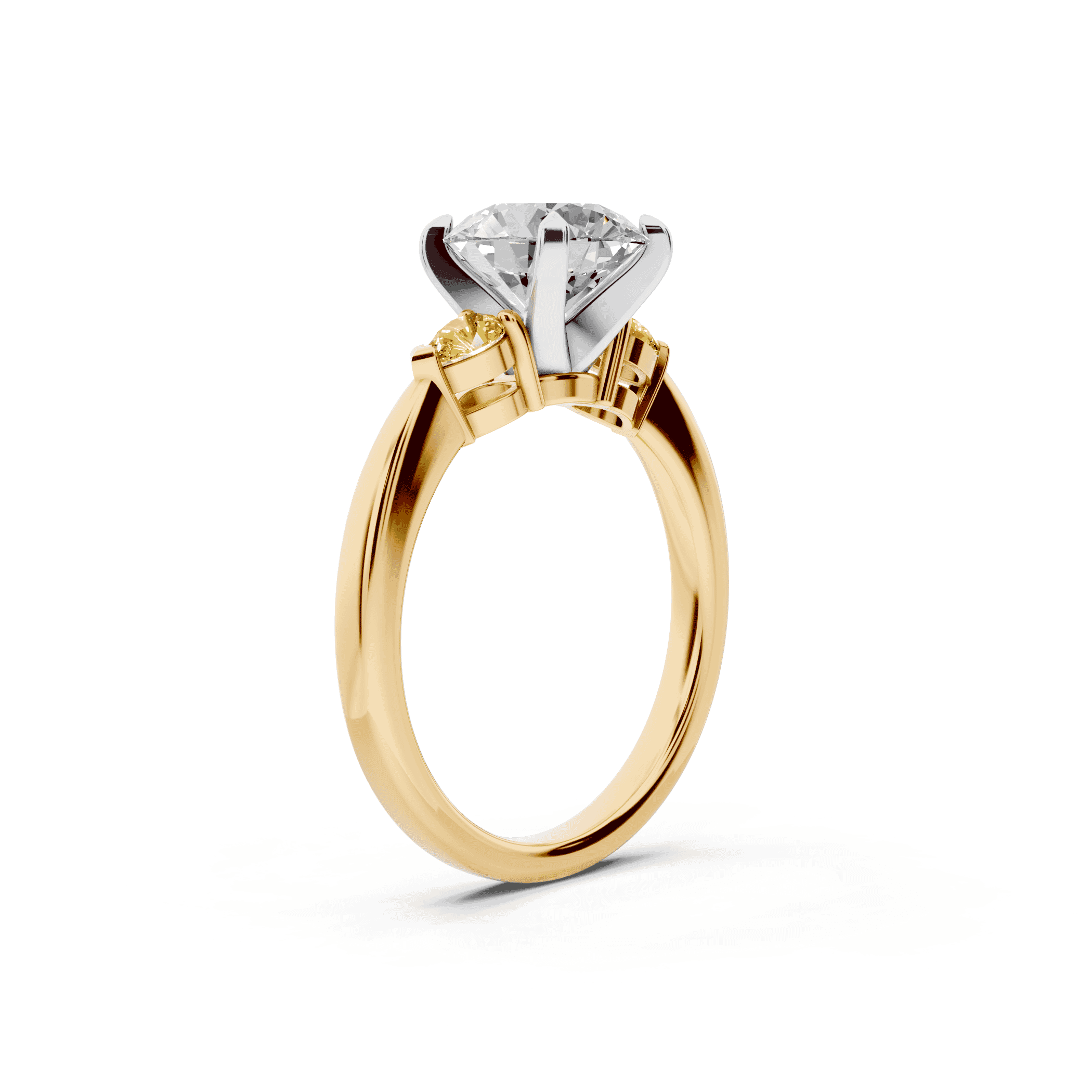 Madison Yellow Sapphire Three-Stone Two-Tone Pear Engagement Ring (0.25 ct. tw.)