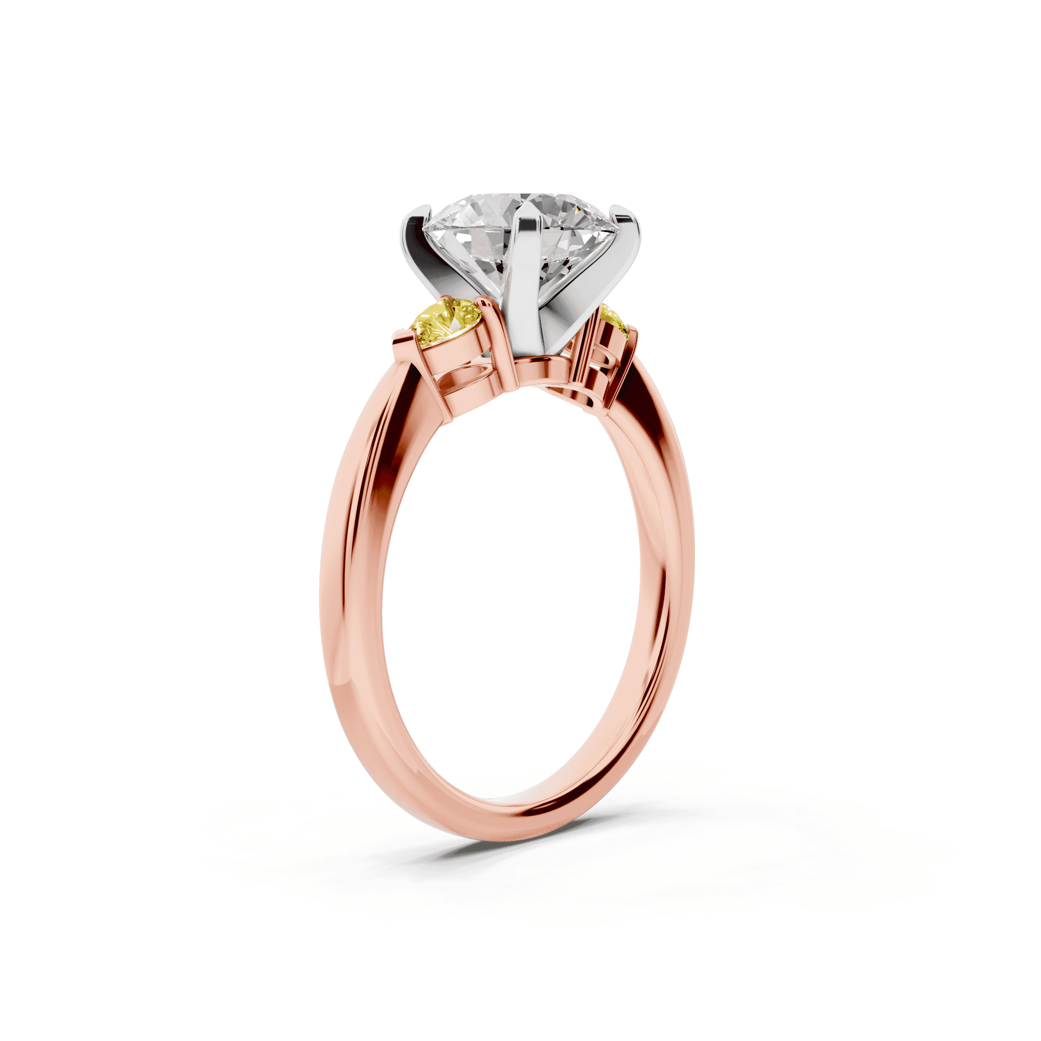 Madison Yellow Sapphire Three-Stone Two-Tone Pear Engagement Ring (0.25 ct. tw.)