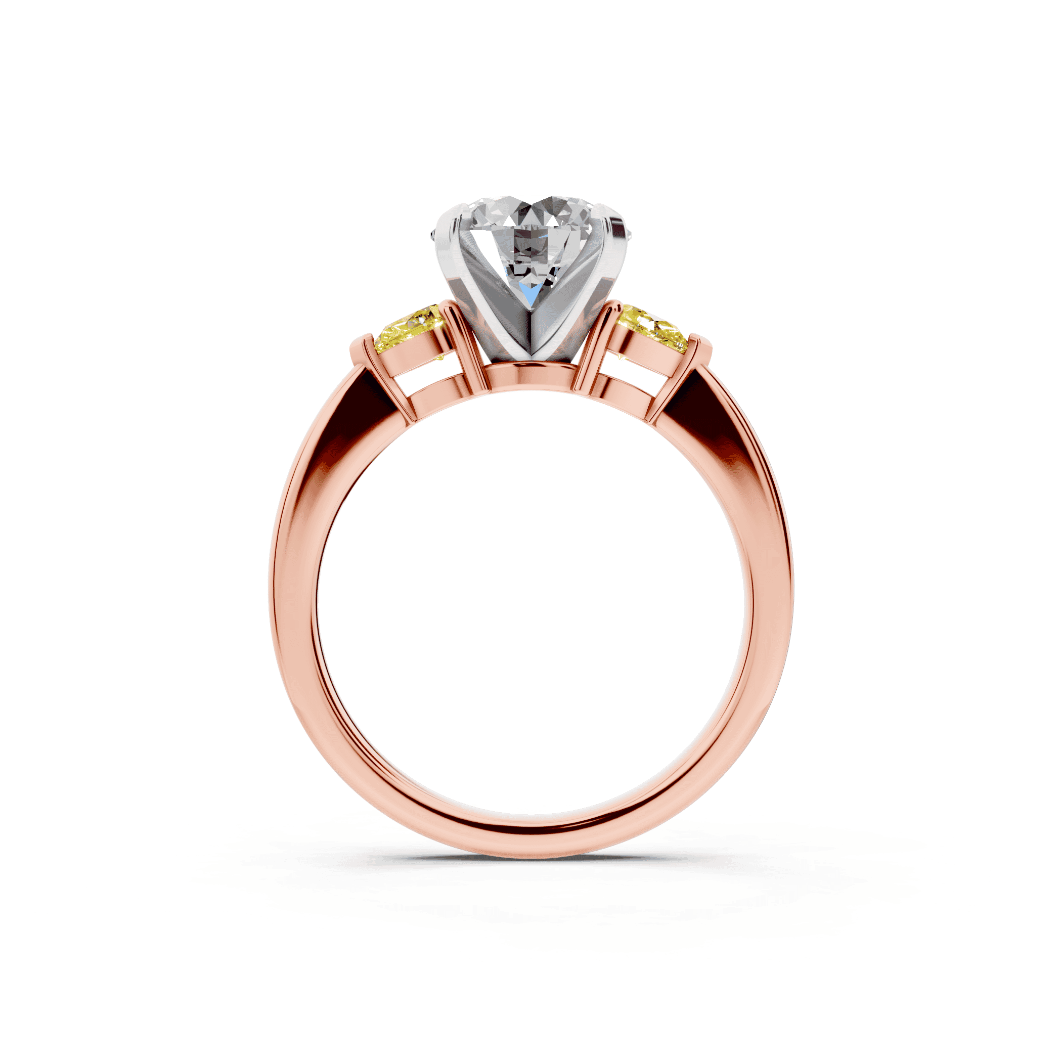 Madison Yellow Sapphire Three-Stone Two-Tone Pear Engagement Ring (0.25 ct. tw.)