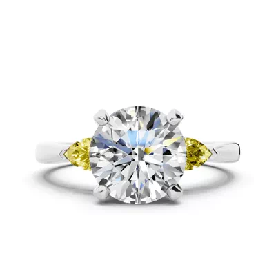 Madison Yellow Sapphire Three-Stone Pear Engagement Ring (0.25 ct. tw.)
