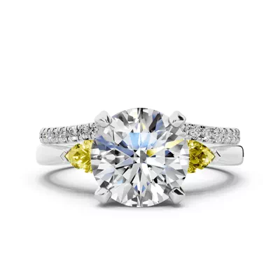 Madison Yellow Sapphire Three-Stone Pear Engagement Ring (0.25 ct. tw.)