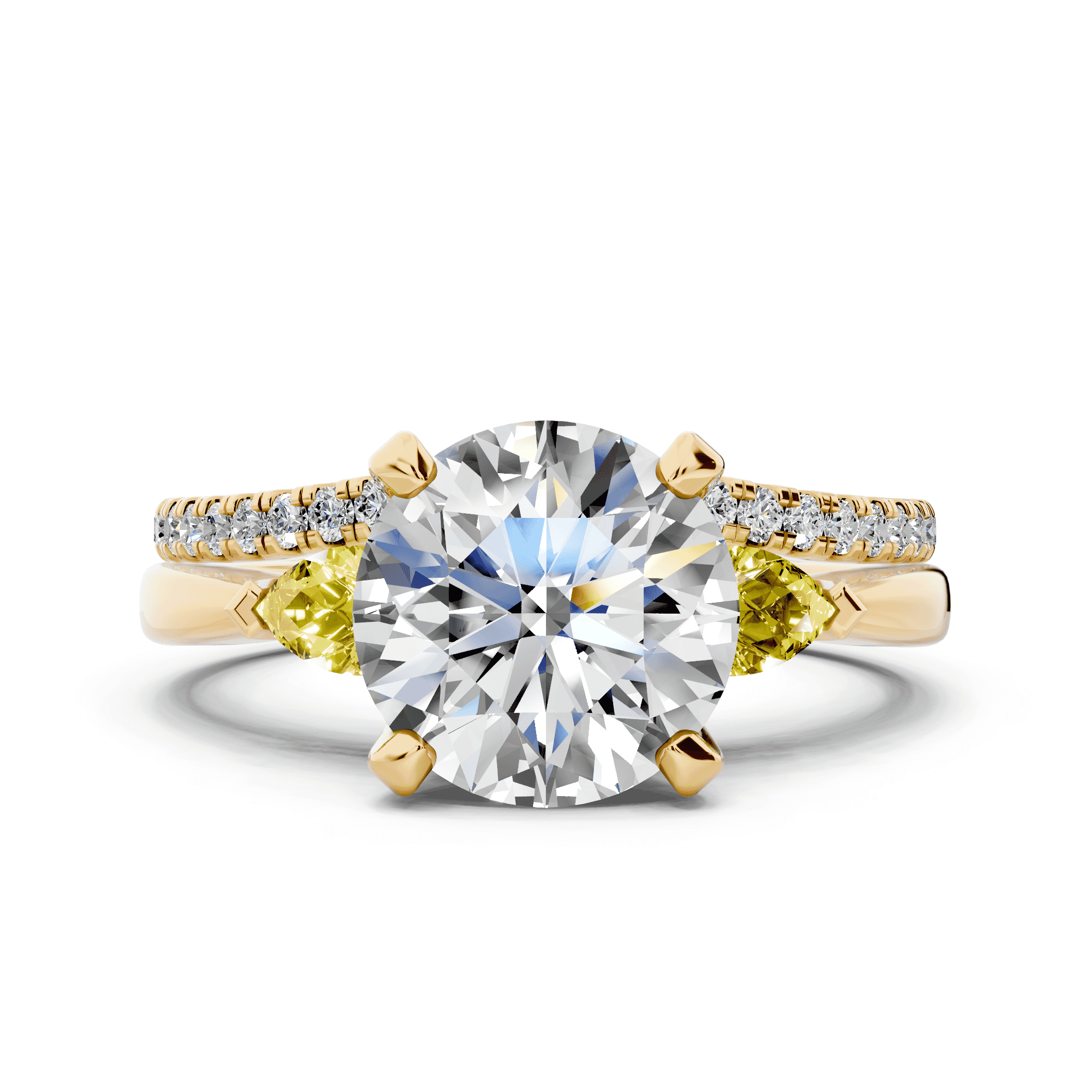 Madison Yellow Sapphire Three-Stone Pear Engagement Ring (0.25 ct. tw.)